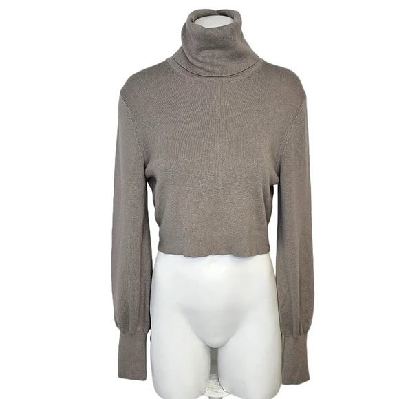 Aritzia Tops - Aritzia Wilfred Rebecca Turtleneck Small Merino Wool  Blend Lantern Sleeve Crop